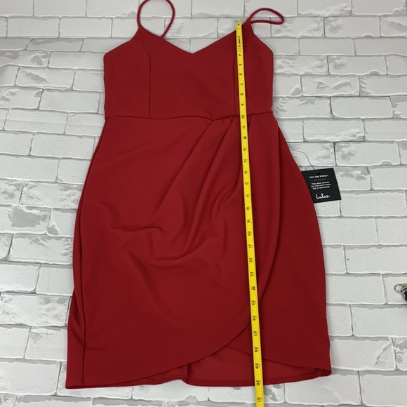 Lulus V neck Tank Style Layered Dress Mini Size Medium New NWT Brick red - Picture 10 of 12